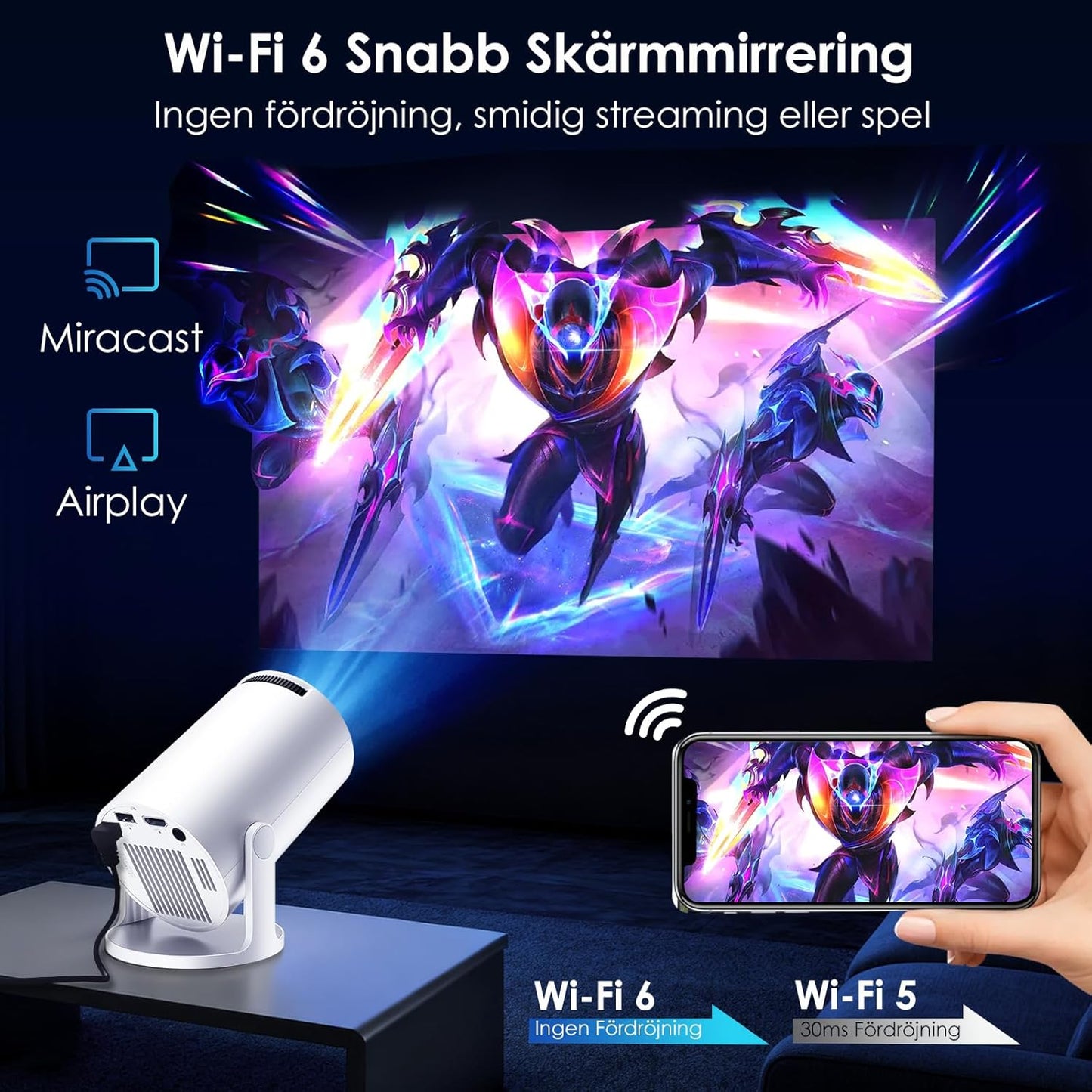 LumaCast 4K Portable Projector – Smart Home Theater
